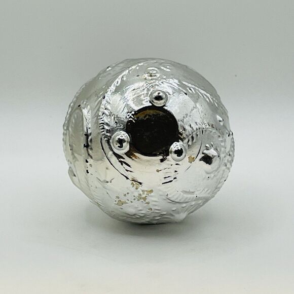 Vintage Avon Christmas Ornament Silver Bubble Bath 1970s Empty - Picture 5 of 8